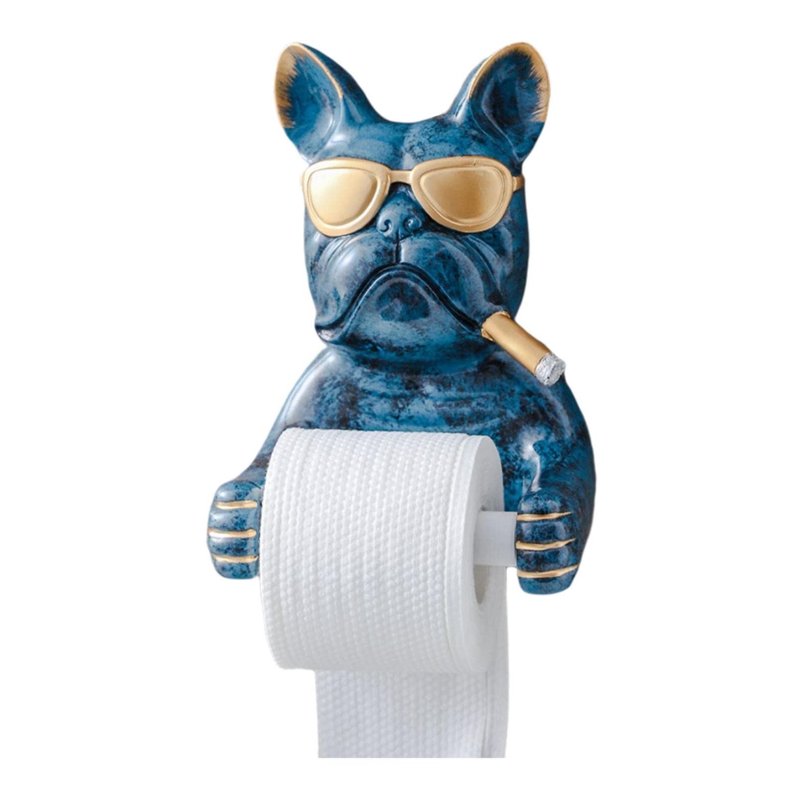 Cartoon Dog Paper Towel Holder & Tissue Dispenser - Cute Bathroom Decor for Kitchen, Washroom, Hotel | Blue Animal Sculpture Organizer - Perfect for Home, Office, and Restaurant Use