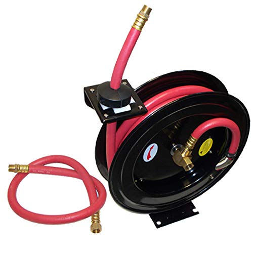 Prolinemax 1/2 Inch X 50 Feet Retractable Air Hose Reel - Wall or Truck Mount for Garage, Workshop & Auto Repair | Heavy Duty Compressed Air Hose Storage Solution
