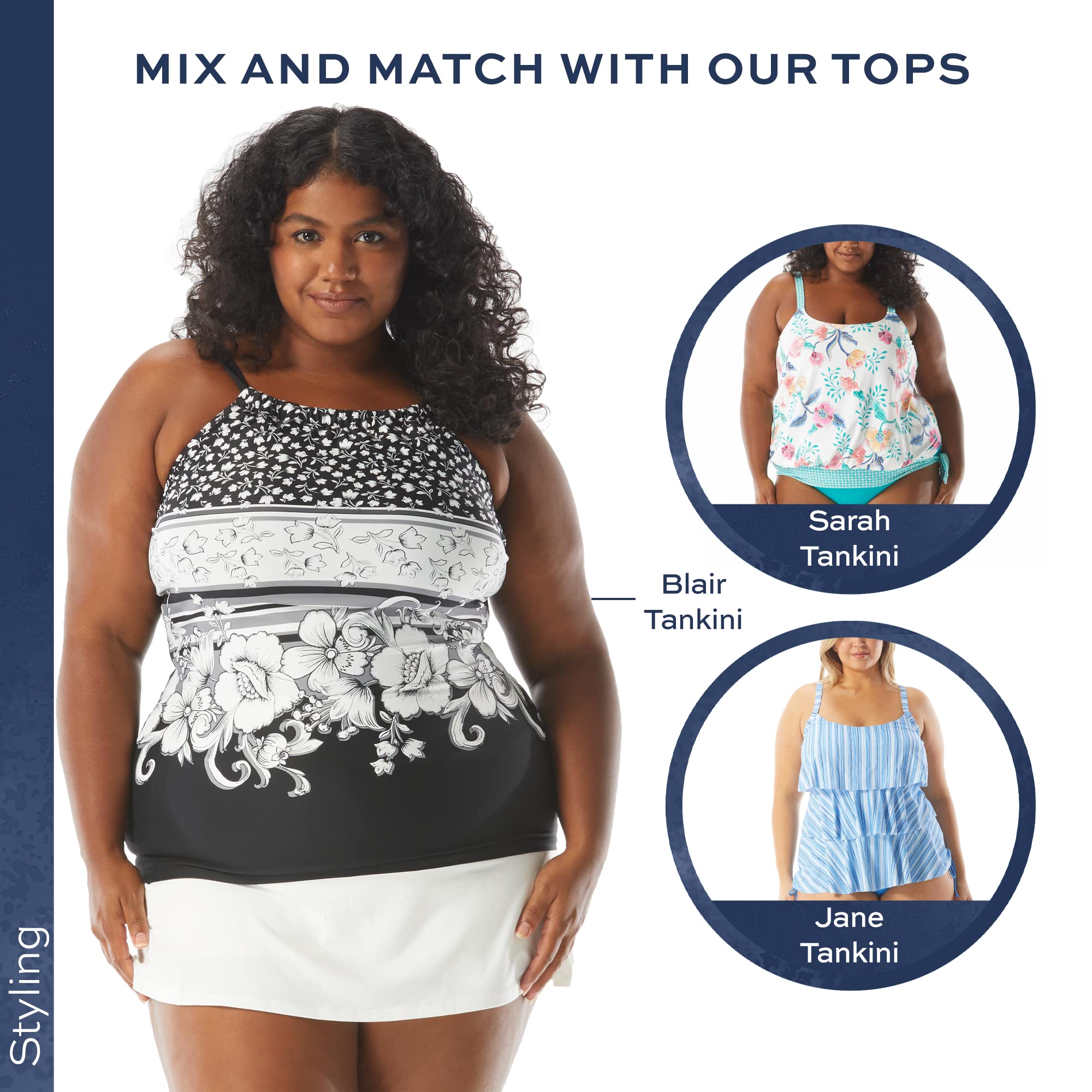 BEACH HOUSE Emma Swim Skort - Modest Plus Size Swimwear Skirt with Built-in Shorts for Women | High Waisted Bathing Suit Cover Up | Perfect for Beach, Pool & Water Activities
