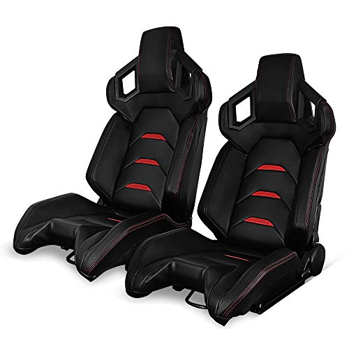 1 Pair+Black with Red Stitch Red Stripe