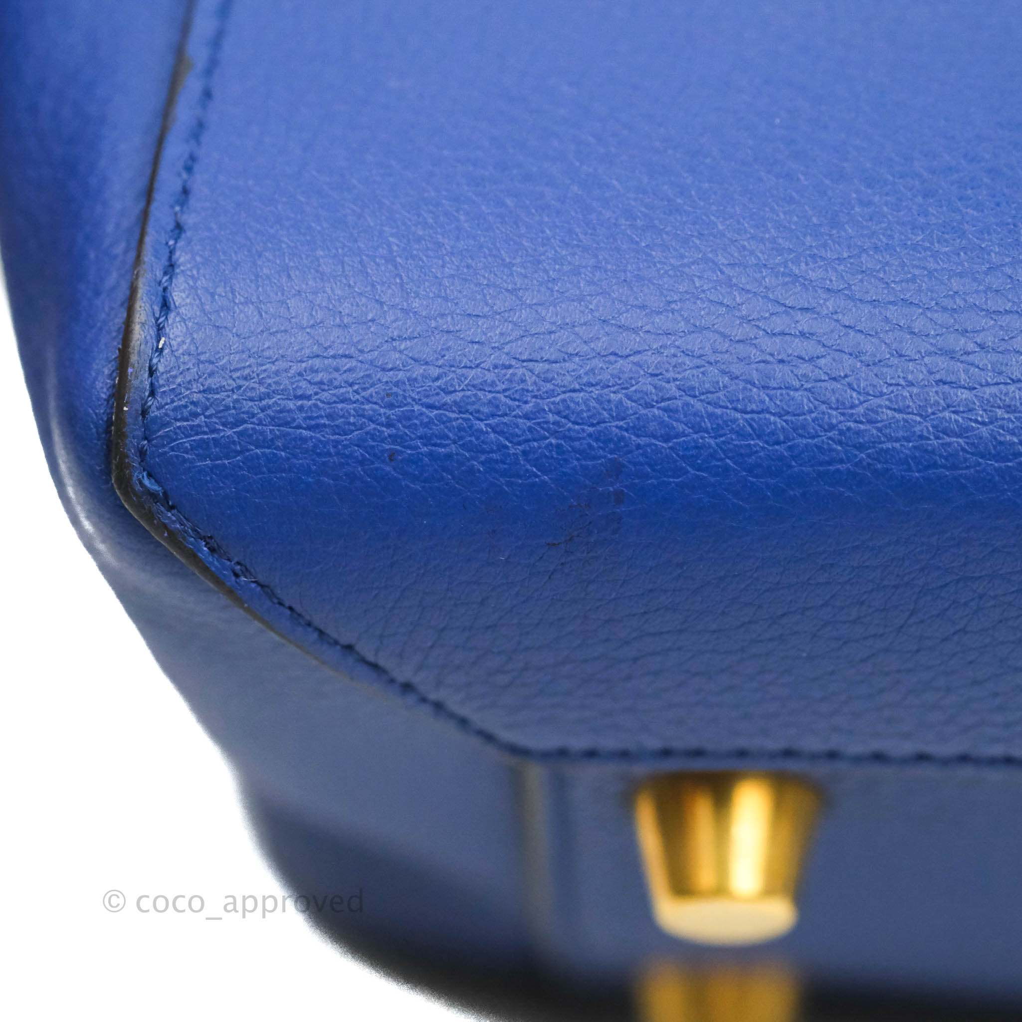 Celine Mini Belt Bag in Blue Grained Calfskin with Gold Hardware - Perfect for Everyday Use, Travel & Fashion Accessories