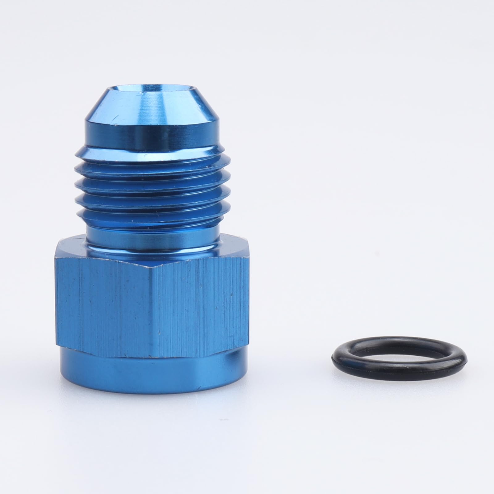 -3 AN to -4 AN Female to Male Adapter Fitting - High-Quality Aluminum Blue AN Fitting for Fuel, Oil, and Hydraulic Systems - Perfect for Automotive, Racing, and Marine Applications