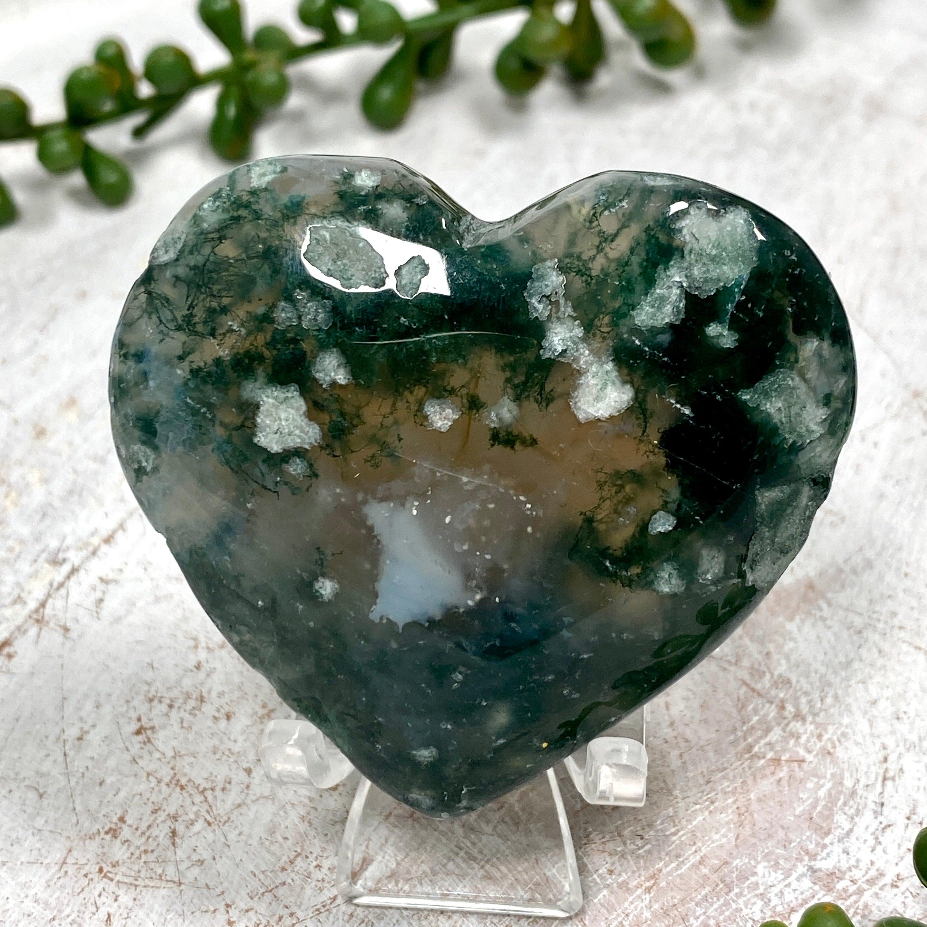 Healing Moss Agate Heart Pendant - Natural Stone Jewelry for Meditation, Energy Balance & Spiritual Healing | Perfect for Yoga, Reiki & Chakra Alignment