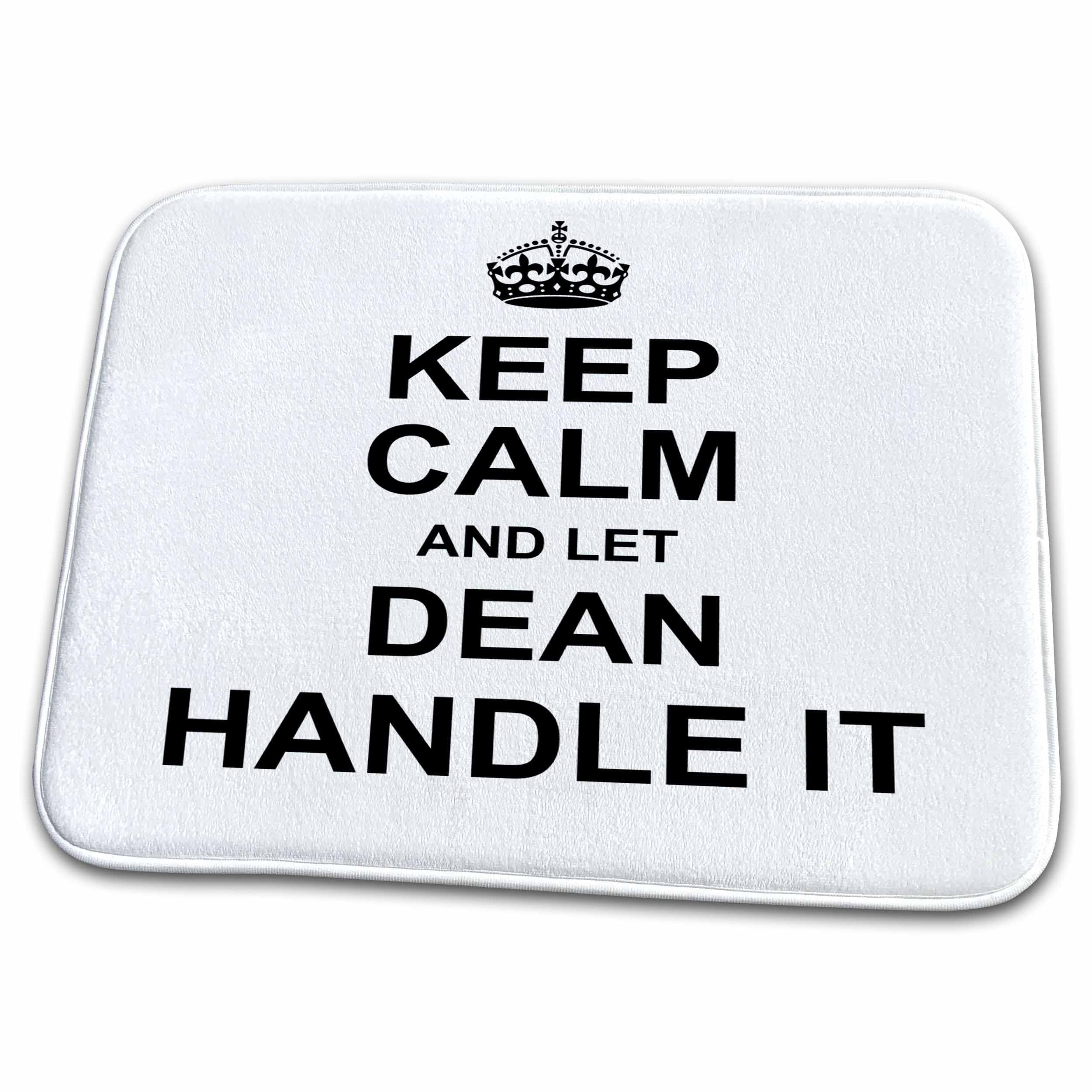 3dRose Keep Calm and Let Dean Handle It - Funny Bathroom Rug Mat with Non-Slip Backing (18