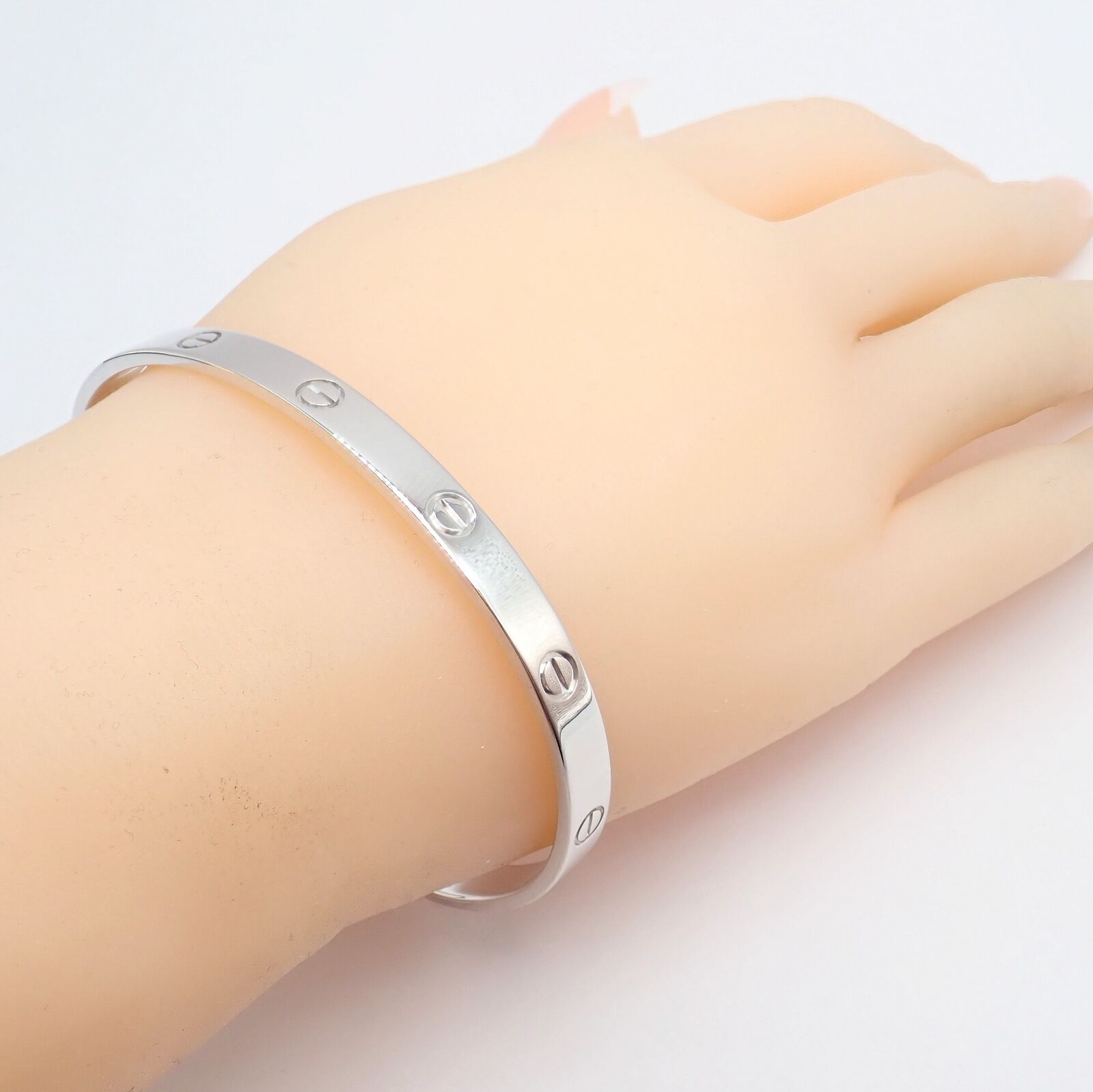 Authentic Cartier 18K White Gold Love Cuff Open Bracelet Size 21 with Certificate - Luxury Jewelry Gift for Women, Anniversary & Special Occasions