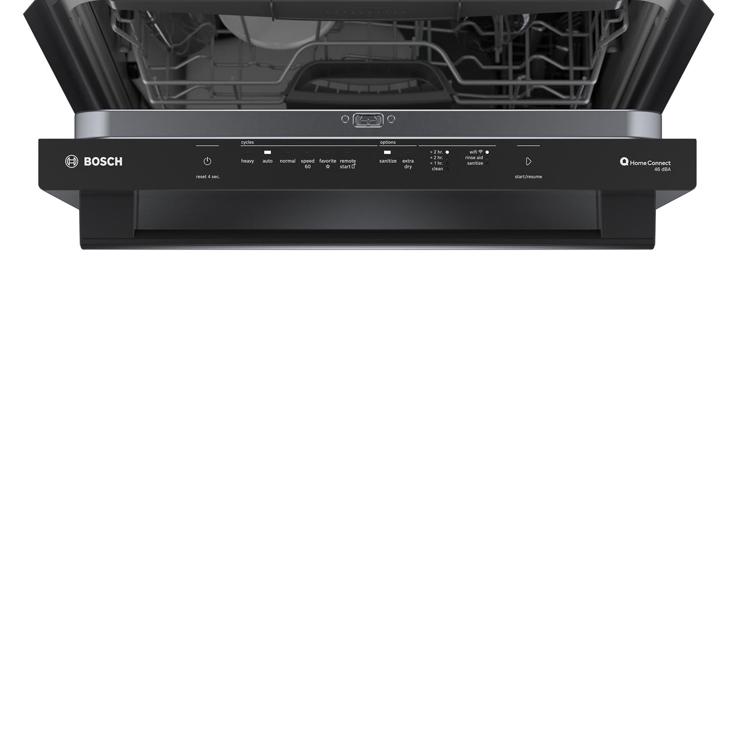 Bosch 24 Inch Black Smart Dishwasher with Home Connect & Third Rack - SHX5AEM6N | Energy Efficient, Ultra-Quiet Cleaning for Modern Kitchens