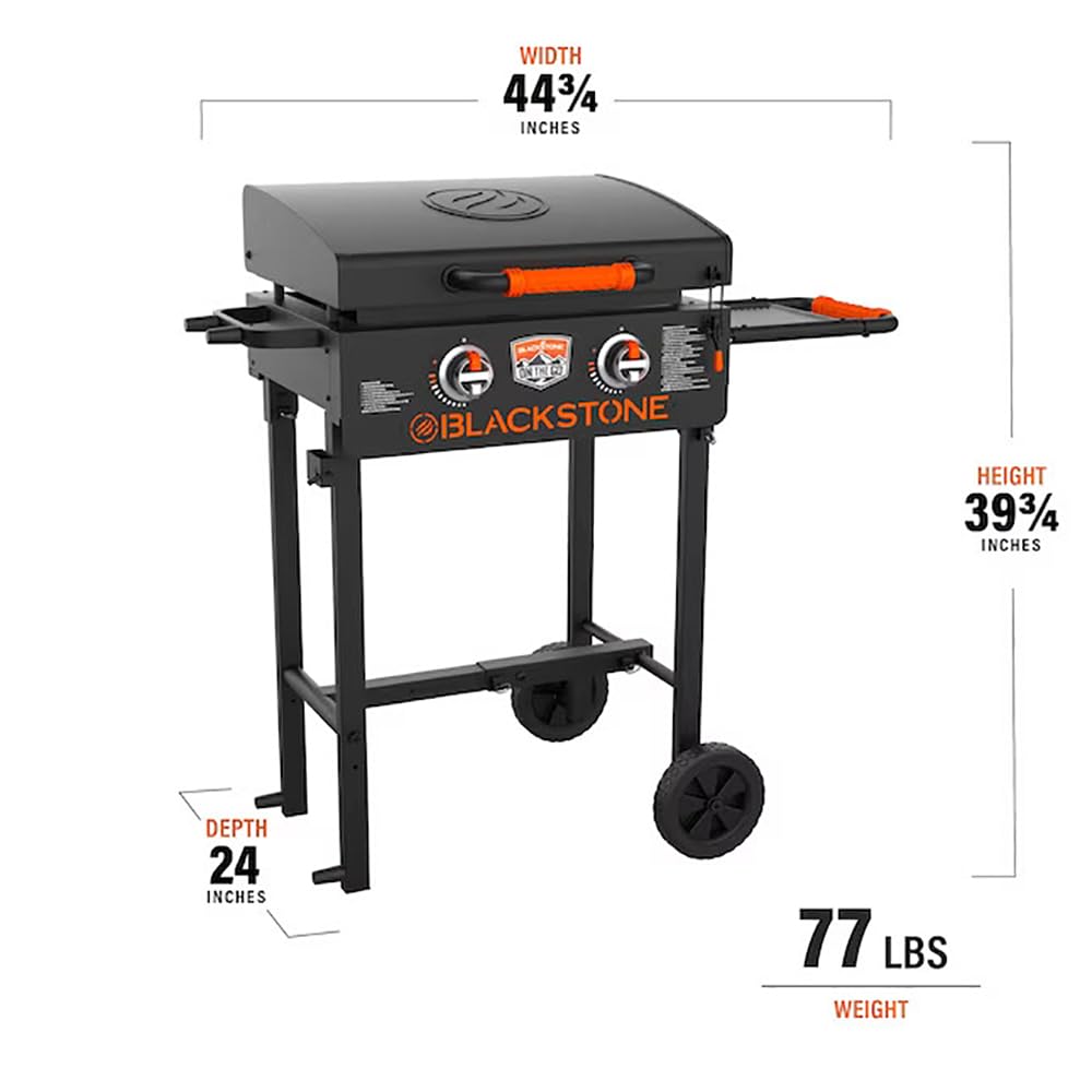 22 Inch Blackstone Griddle with Hood & Grill Stand - Portable Outdoor Flat Top Gas Grill for Camping, Backyard BBQ & Tailgating - Includes Blackstone Seasoning & Griddle Gloves - Perfect for Outdoor Cooking, Picnics & Family Gatherings