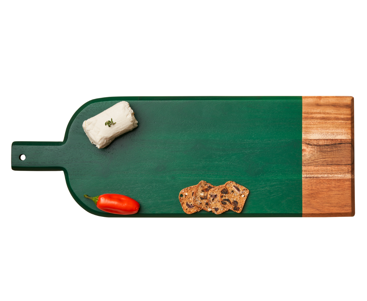 20 Pack 7-Inch Acacia Wood Beveled Cutting Boards in Green - Perfect for Kitchen Prep, Charcuterie Boards & Serving Platters