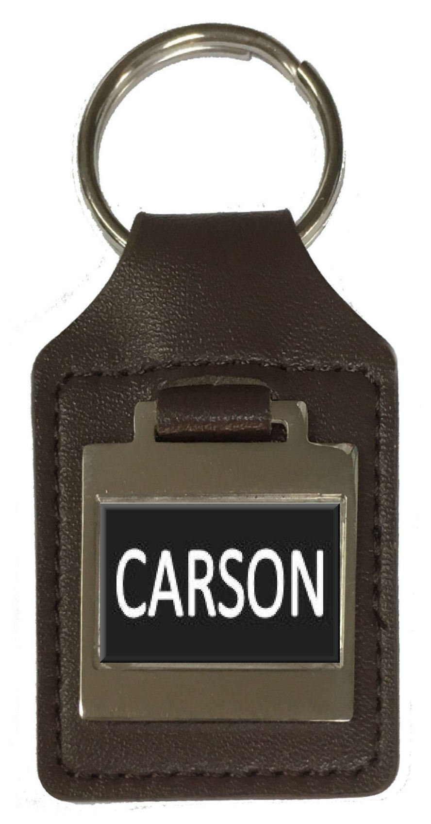 Personalized Leather Keychain with Custom Name Engraving - Perfect Gift for Birthday, Anniversary & Travel - Carson