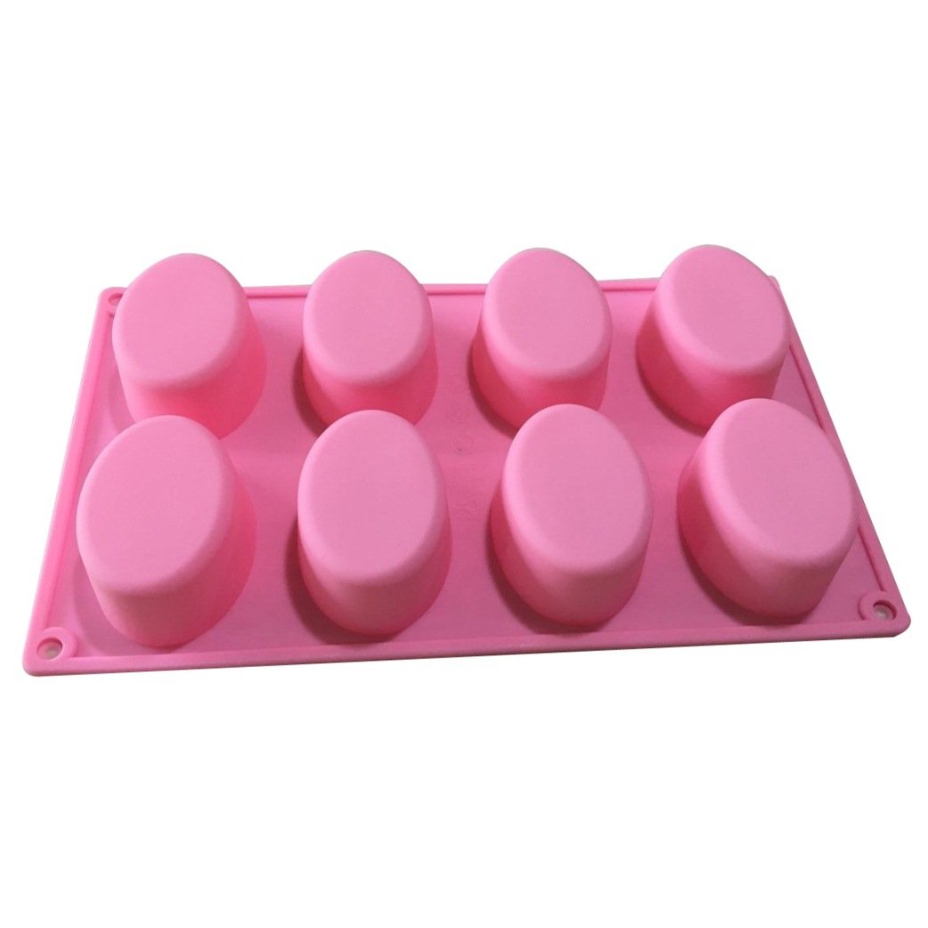 Vancgoods 8-Cavity Silicone Friand Oval Soap Mold - Premium Muffin Cupcake Pan for DIY Polymer Clay, Jelly & Craft Art - Perfect for Homemade Soaps, Candles & Baking