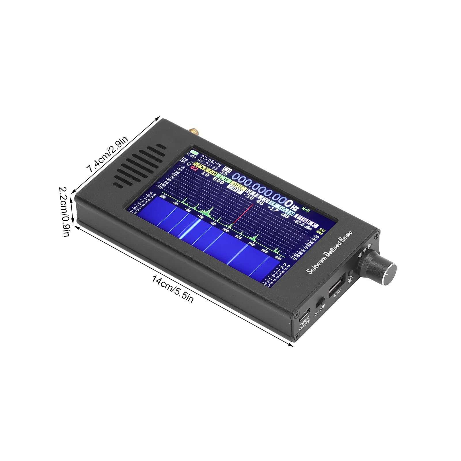 Syrisora DSP SDR Radio Receiver - 4.3 Inch Touch Screen, 100KHz-149MHz FM/MW/SSB/CW HAM Shortwave Radio with Wide Frequency Coverage - Perfect for Amateur Radio, Emergency Communication, and Outdoor Adventures