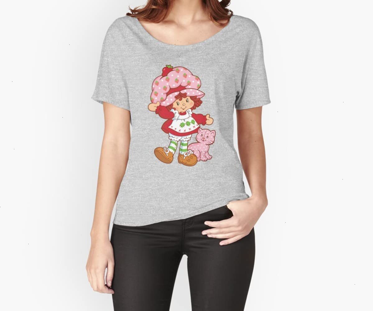 Vintage 80s Graphic Tee for Women - Nostalgic Strawberry Shortcake T-Shirt - Retro Casual Wear for Everyday Outfits & Themed Parties
