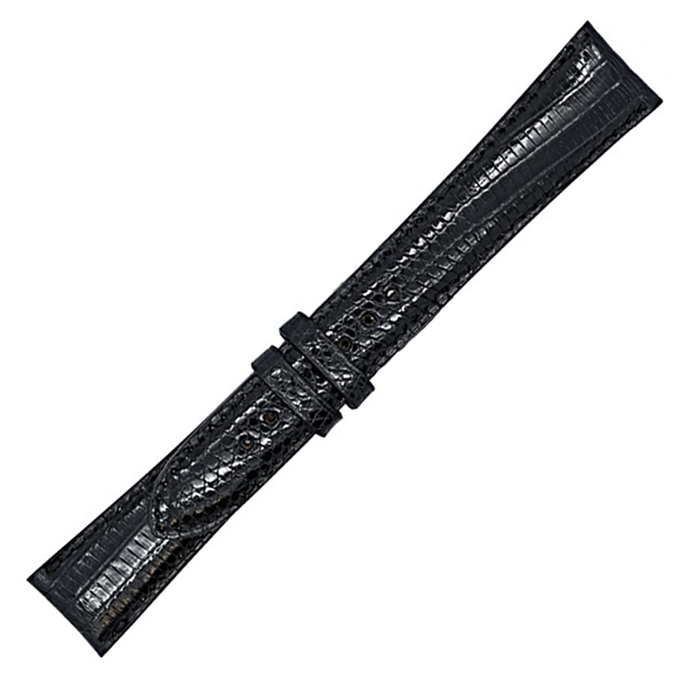 Exotic Genuine Lizard Leather Watch Band with Hand-Painted Edges - 2 Interchangeable Silver & Gold Buckles + Spring Bars Included | Premium Watch Strap Replacement for Men & Women | Perfect for Dress Watches, Business Attire & Special Occasions