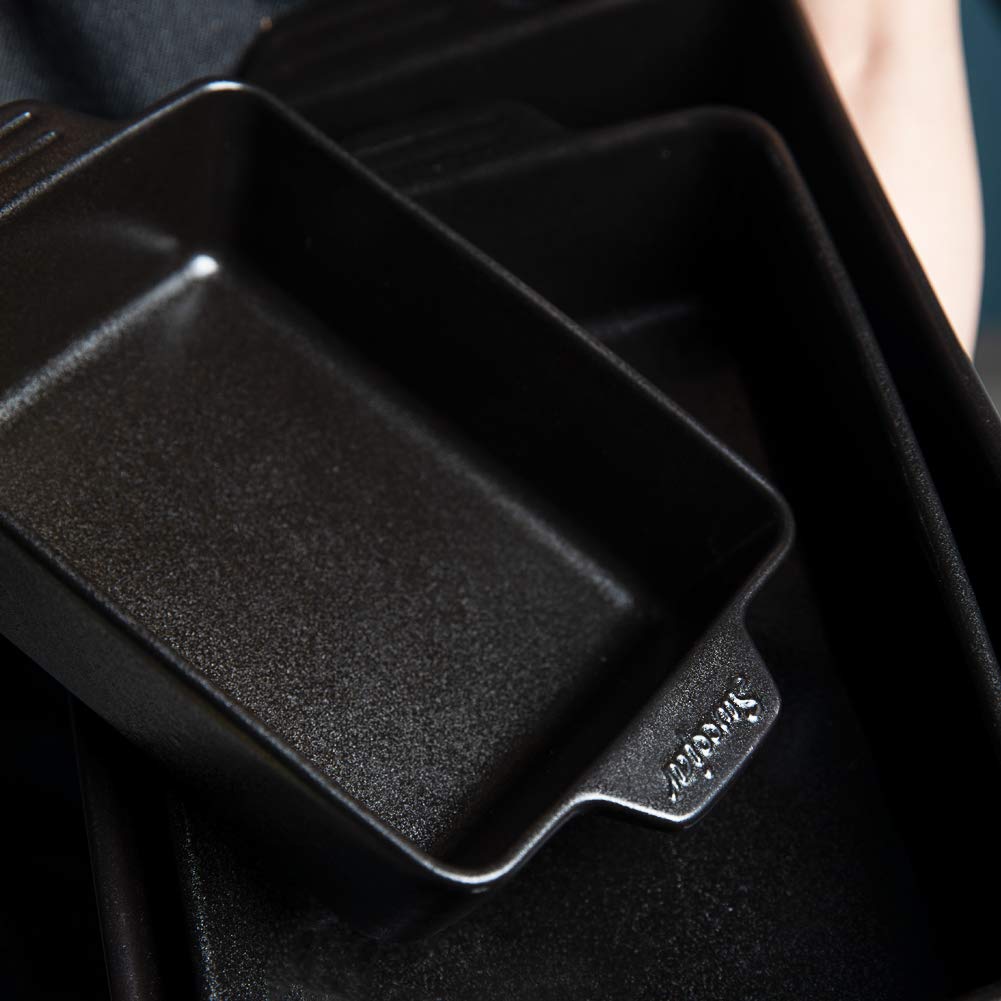 Sweejar 11.8 x 7.8 x 2.76 Inch Black Ceramic Baking Dish Set - Oven Safe Rectangular Casserole Pan for Lasagna, Cakes, Casseroles & More | Perfect for Home Cooking, Dinner Parties & Holiday Baking