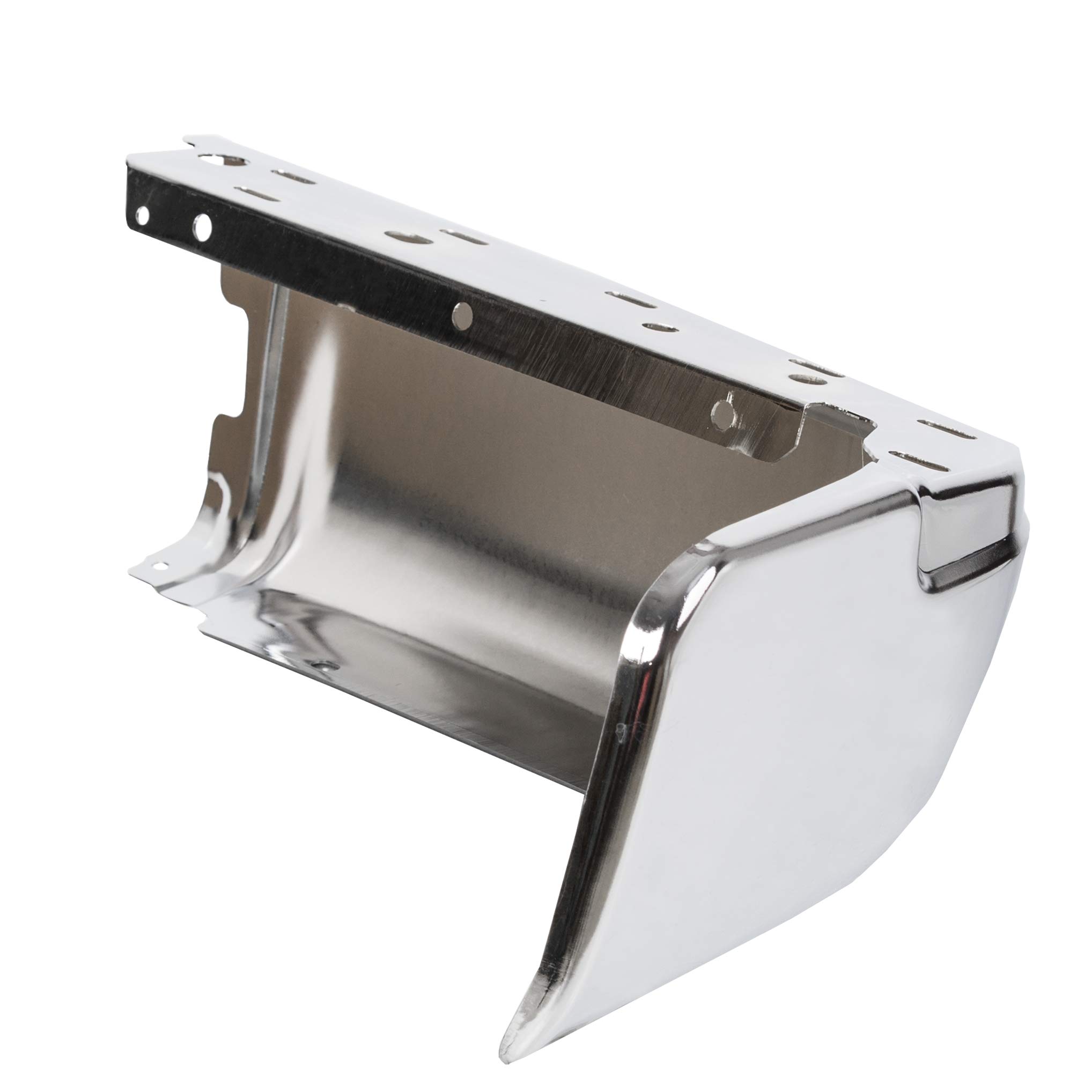 ECOTRIC Rear Step Bumper End Cap Cover for 2009-2014 Ford F150 Styleside (Driver Side, No Sensor Hole, Chrome) - Durable Protection & Enhanced Style for Truck Accessories