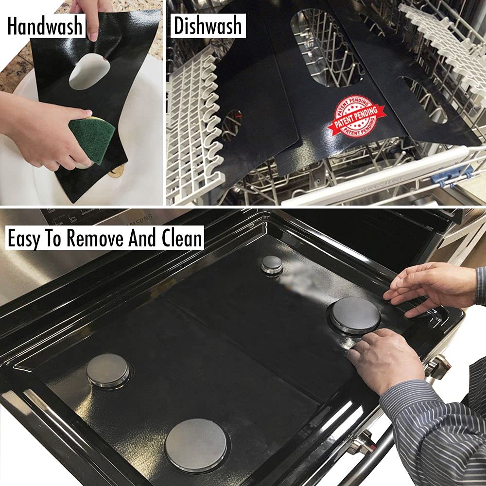 Premium Plus Stove Protectors for GE Gas Range Model JGB900SEF - Custom Cut, Easy to Clean Stove Liner - Made in USA - Perfect for Kitchen Safety & Countertop Protection