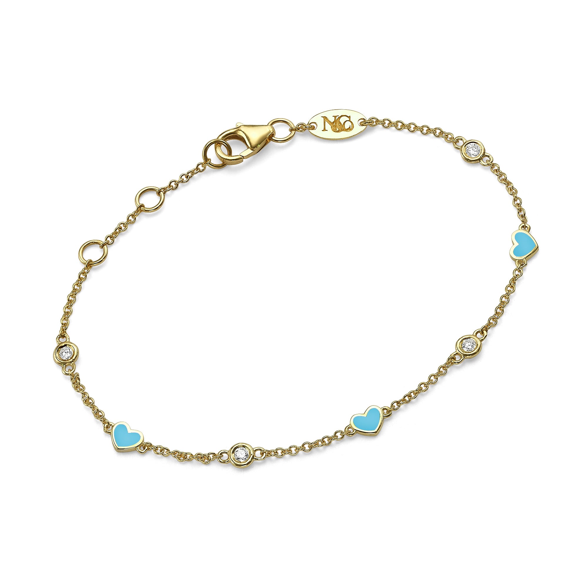 Hearts Diamond Bracelet for Women - Elegant 14K Gold Plated Heart Charm Jewelry Gift for Her | Perfect for Valentine's Day, Anniversary & Special Occasions