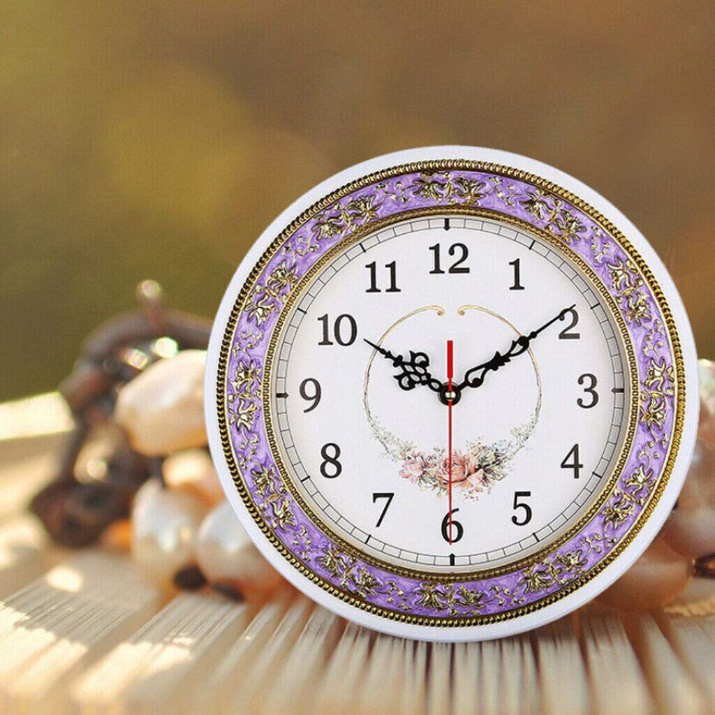 28cm Silent Quartz Wall Clock - Purple Home Decor for Bedroom & Office