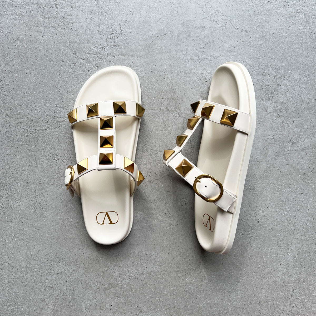 Roman Slide T05 - Ivory Women's Comfortable Sandals for Summer, Beach, and Casual Outings