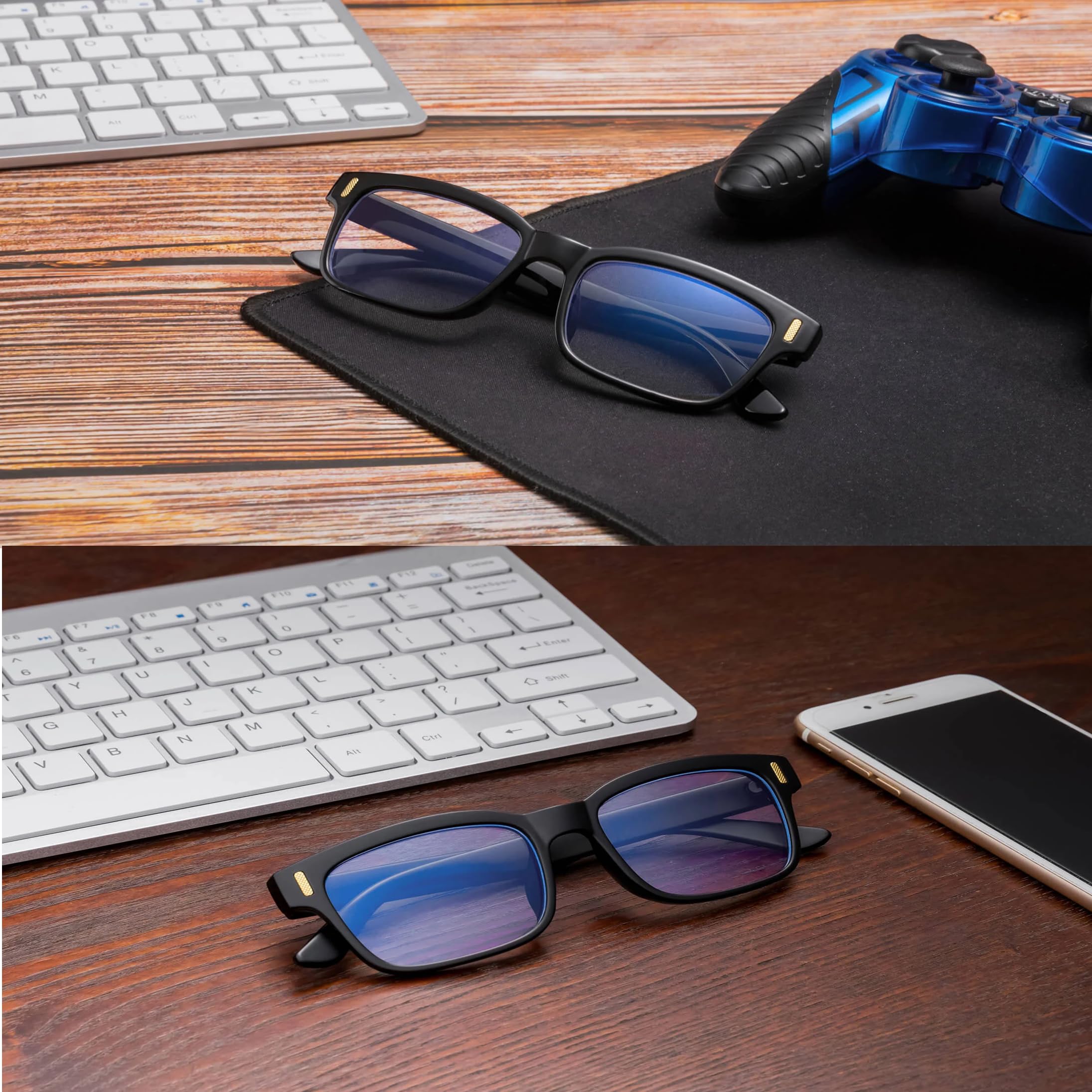 Blue Light Blocking Glasses for Women & Men - Black Frame for Computer, Gaming & Reading