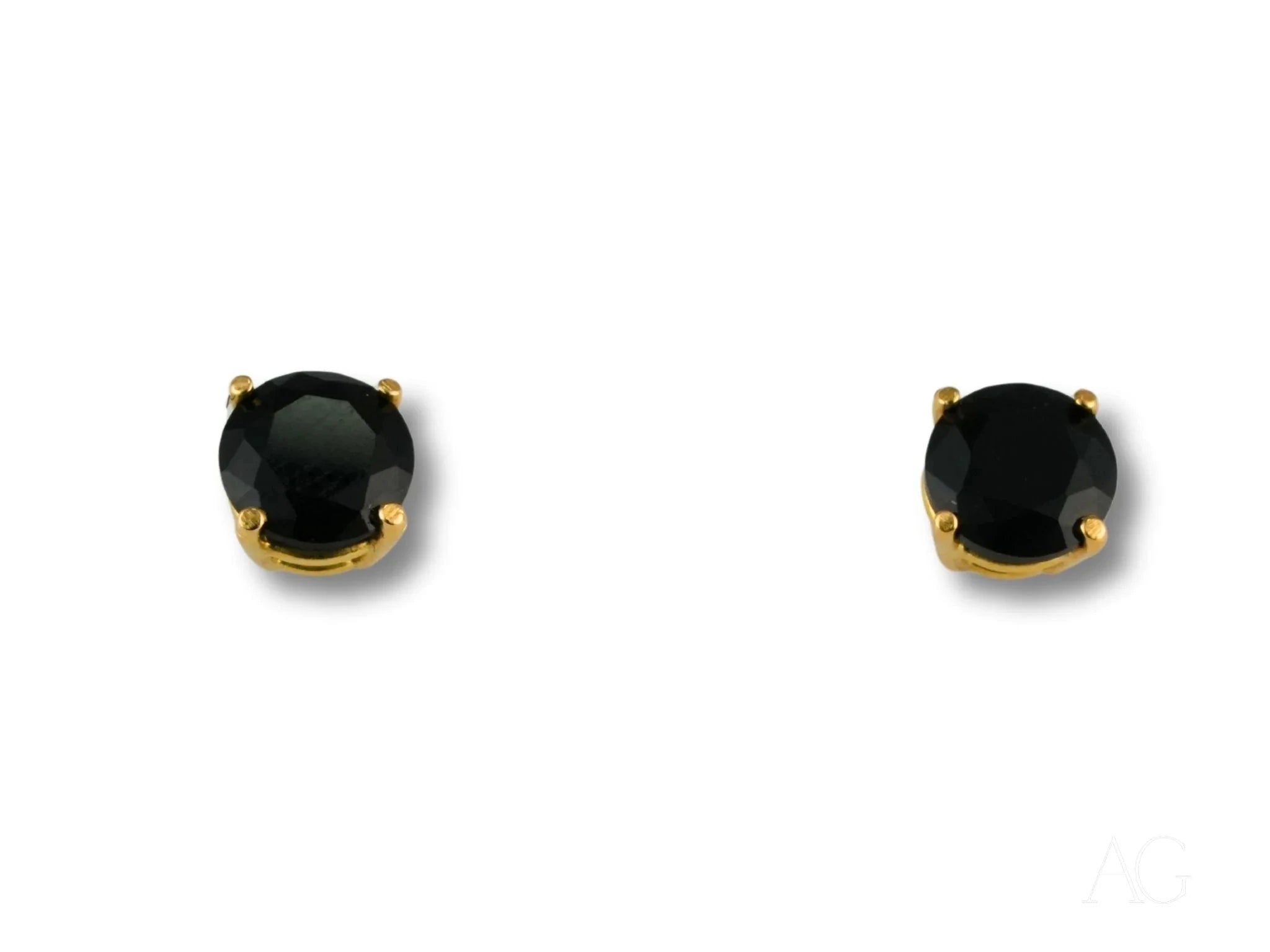 18K Gold Black Onyx Stud Earrings for Women - Elegant Noir Jewelry Gift for Birthday, Anniversary & Special Occasions - Perfect for Evening Parties, Weddings & Formal Events