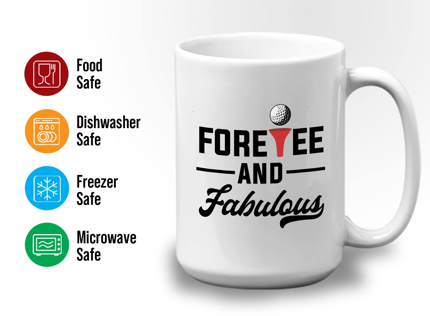 Bubble Hugs 15oz White Golf Coffee Mug - Insulated Travel Mug for Golf Lovers, Perfect Gift for Dad, Father, Papa & Coach - Great for Golf Courses, Office & Home Use