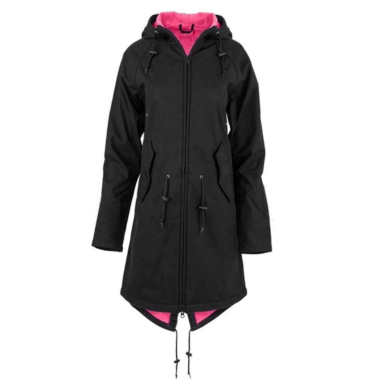 Tantisy Women's Solid Color Windbreaker Jacket - Waterproof Raincoat, Windproof Hooded Overcoat for Outdoor Activities, Hiking & Travel