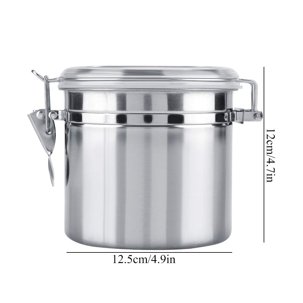 Stainless Steel Airtight Coffee Canister with Acrylic Lid - 37 oz Food Storage Container for Coffee, Tea, Flour, Sugar - Perfect for Kitchen Pantry Organization & Freshness Preservation