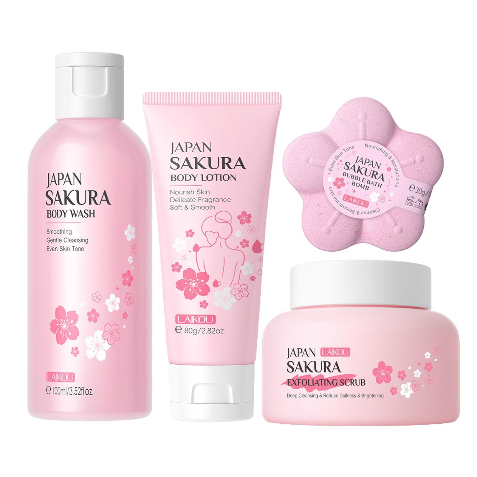 Travel Size Bath & Body Care Gift Set for Women & Girls - Shower Gel, Exfoliating Scrub, Body Lotion & Bath Bomb | Perfect for Vacation, Spa Days & Self-Care Routines
