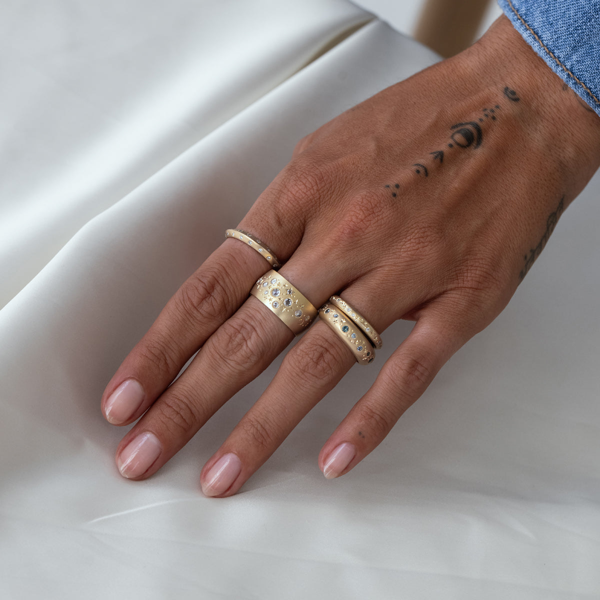 Rose Cut Celestial Band Ring - Vintage Inspired Celestial Jewelry for Women - Perfect for Weddings, Anniversaries & Romantic Gifts