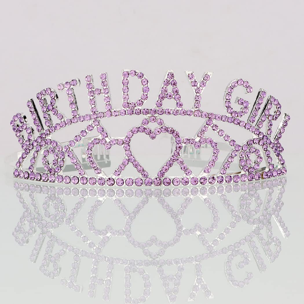 Elegant Purple & Silver Rhinestone Crystal Tiara Crown for Women & Girls - Perfect for Birthday Parties, Prom, Pageants & Special Occasions