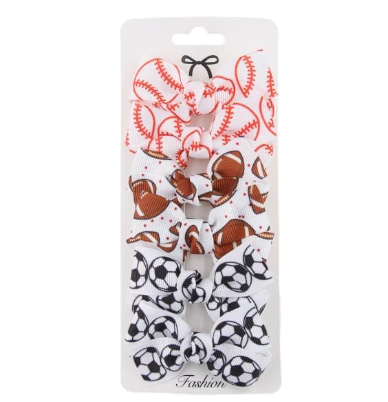Girls Softball Baseball Hair Bows Set - Toddler Hair Clips for Sports & Gifts