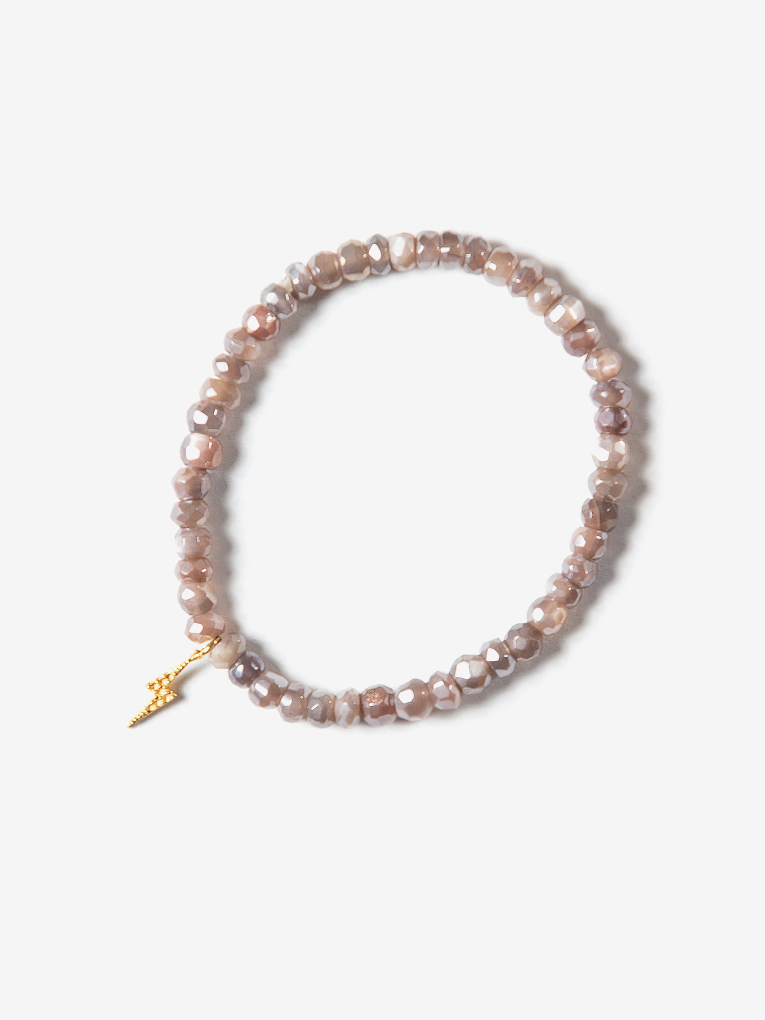 Moonstone Bracelet with Goddess Charms - Natural Taupe Beaded Jewelry for Women | Perfect for Yoga, Meditation & Boho Fashion