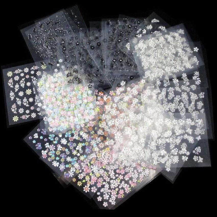 50pcs HD Nail Art Stickers - Waterproof Nail Decals for Women | Perfect for DIY Manicures, Nail Salons & Party Nail Designs