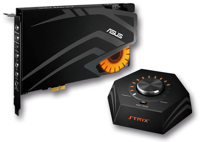 ASUS ROG Strix Raid DLX 7.1 Channel Gaming Sound Card with RGB Lighting - High Fidelity Audio for PC Gamers & Streamers (3-Year Warranty) - Perfect for Competitive Gaming, Live Streaming, and Home Theater Setups