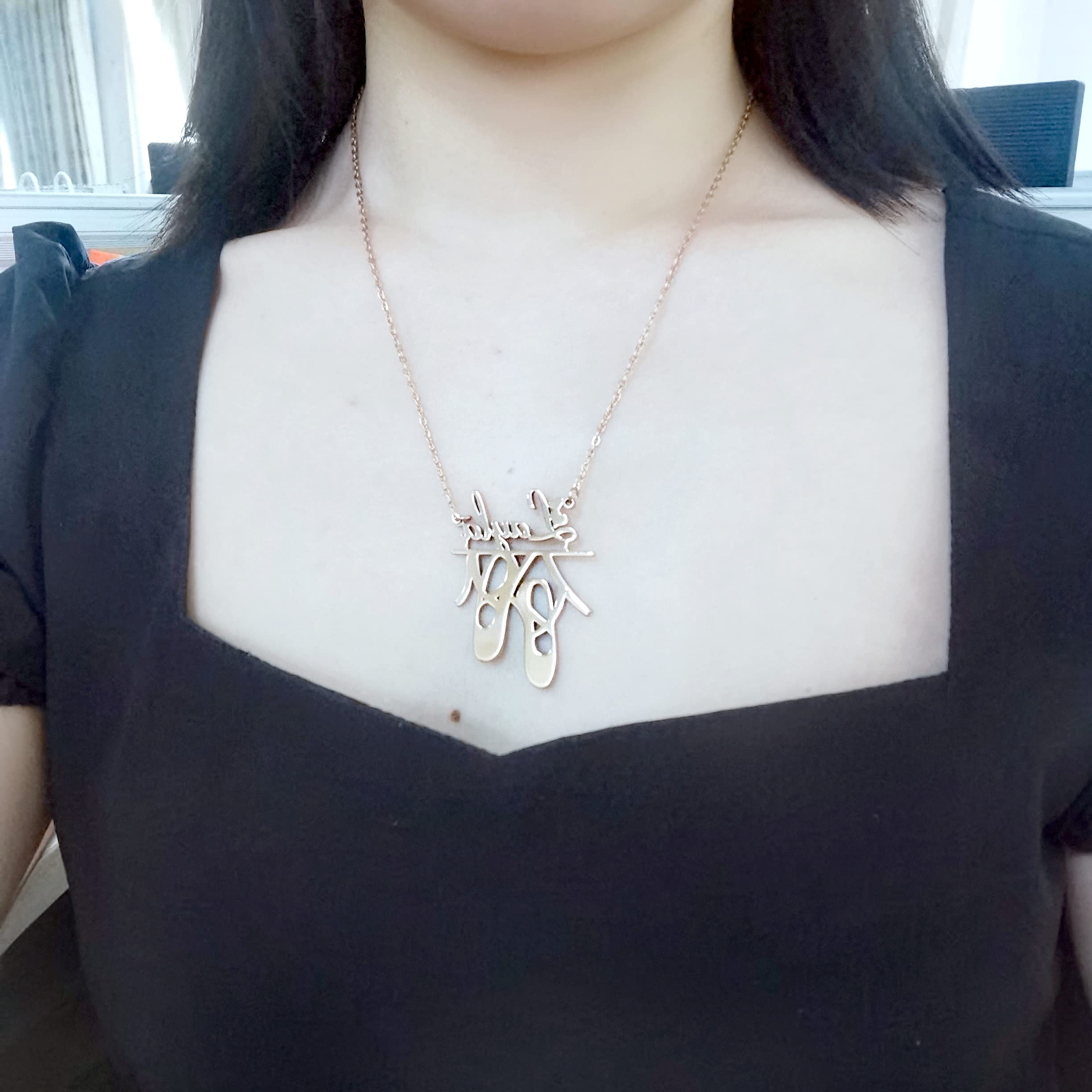 Personalized Ballet Shoes Name Necklace - Custom Engraved Dancing Jewelry Gift for Ballerinas, Dancers & Dance Lovers (Perfect for Birthdays, Recitals & Dance Competitions)