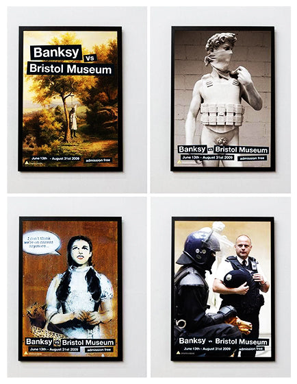 Banksy vs Bristol Set of 4 Lithographs - Limited Edition Street Art Prints for Home & Office Decor