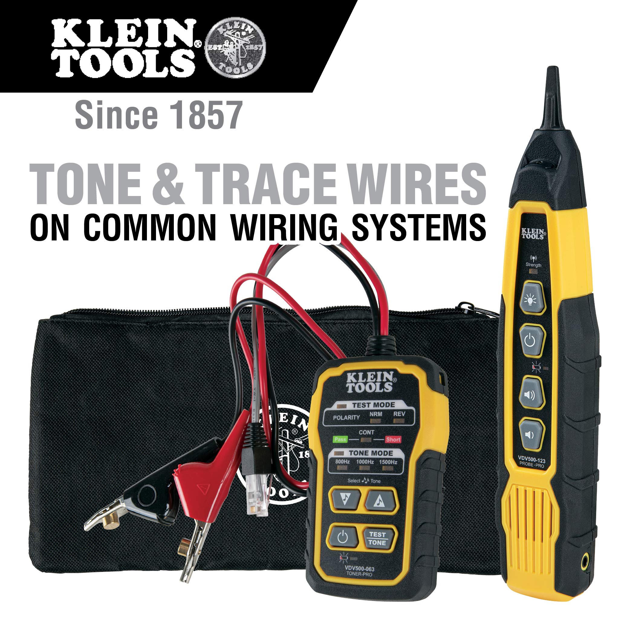 Klein Tools VDV501-852 Cable Tester & VDV500-820 Cable Tracer with Probe Tone Pro Kit - Network Cable Tester for Telephone, Internet, Video, Data & Communication Cables - Perfect for IT Technicians, Network Installations & Home Office Setup