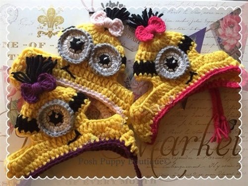 Stylish Couture Knit Hat - Despicable Me Minion Design for Girls - 3 Color Options - Perfect for Winter Fashion & Movie-Themed Outfits
