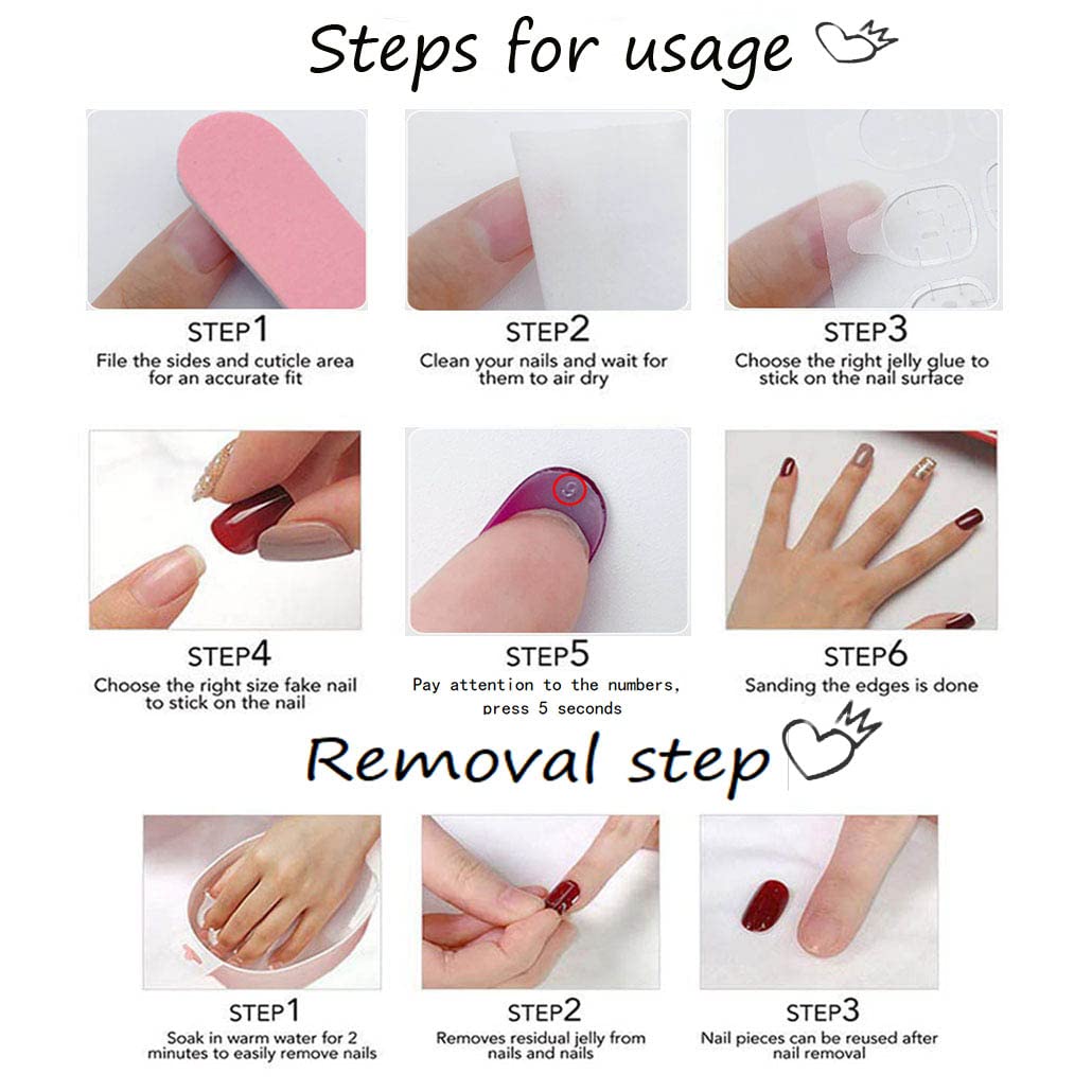 24PCS Long Press On Nails - Nude Square Clear Acrylic False Nails with French Tip & Bling Rhinestone Butterfly Design - Perfect for Parties, Weddings & Special Occasions