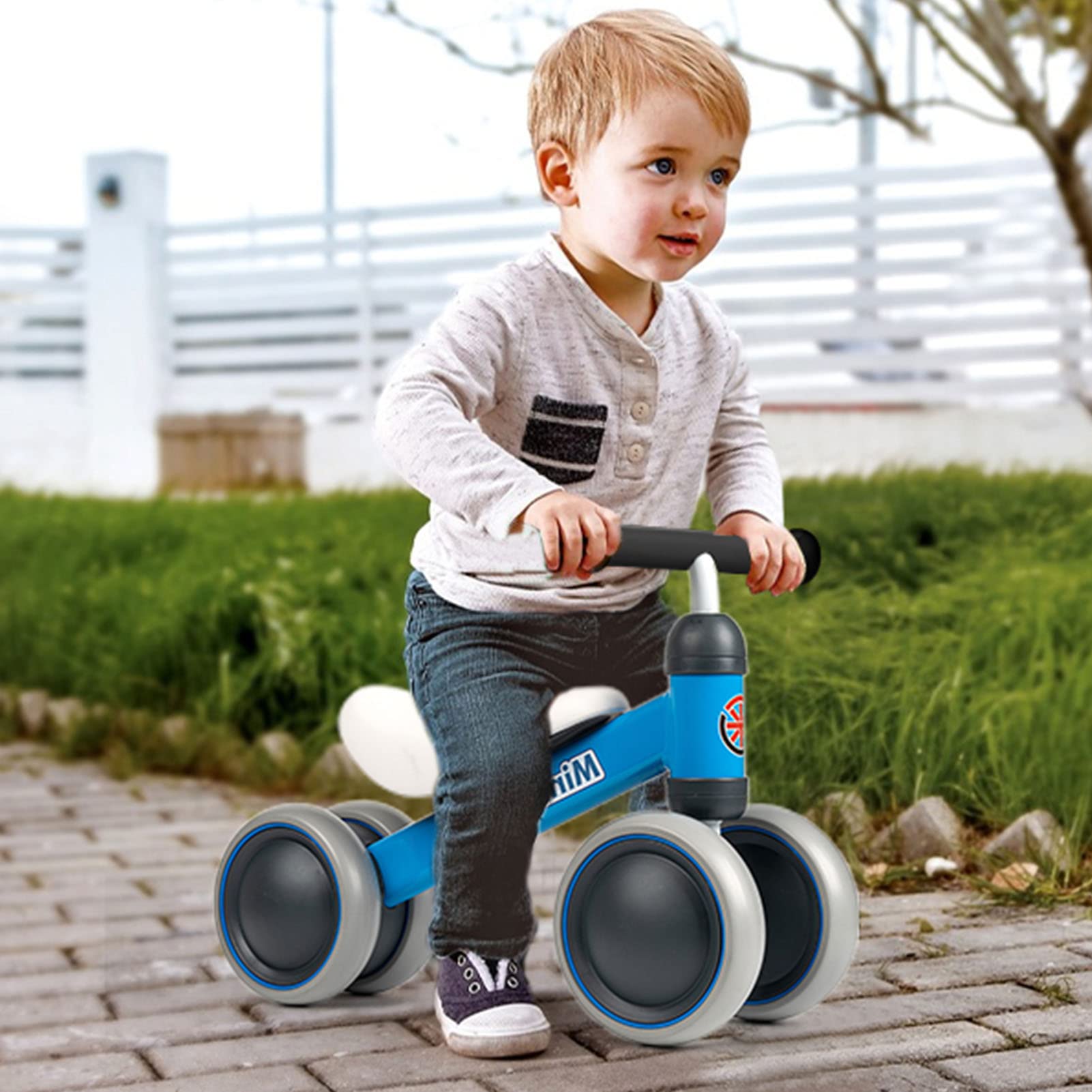 **Ancaixin Baby Balance Bike for 1-3 Year Old Boys & Girls – No Pedal 4-Wheel Toddler Bicycle | First Birthday Gift | Indoor & Outdoor Learning & Riding Toy**    *(Use for early walking practice, balance training, and outdoor adventures!)*