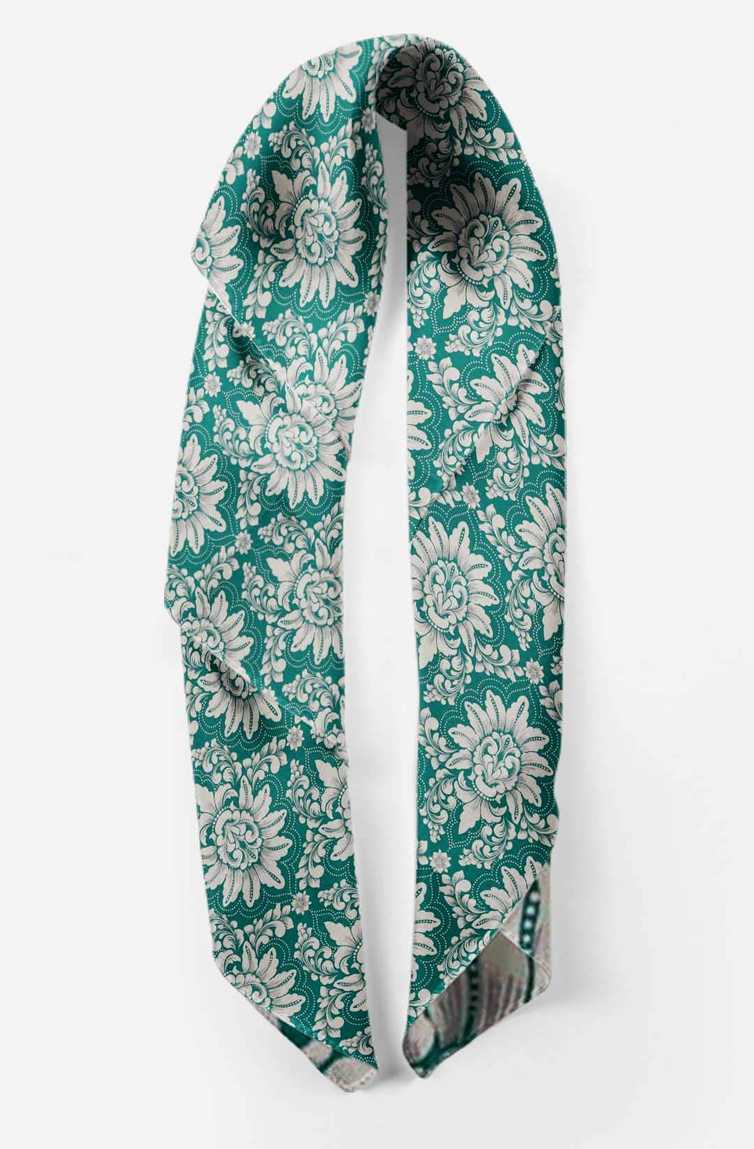 Bimba Printed Pure Silk Scarf - Women's Fashion Hair Neck Head Wrap Bandana for Elegant Style | Perfect for Office, Party, Travel and Everyday Wear