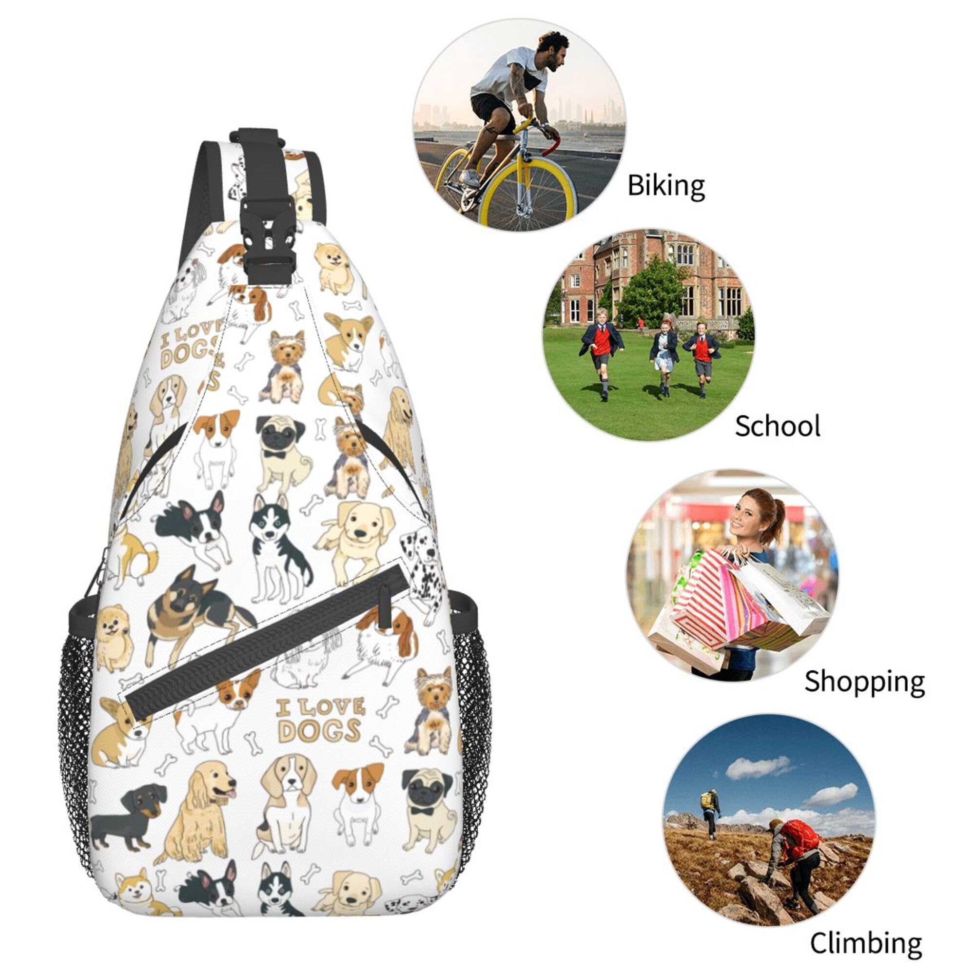 Lightweight Sling Backpack for Women & Men - Adjustable Crossbody Shoulder Bag with USB Charging Port - Perfect for Travel, Hiking, Gym & Daily Use