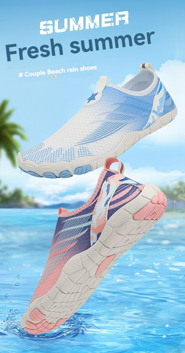 **Women's & Men's Quick-Dry Water Shoes - Barefoot Aqua Socks for Swimming, Beach, Surf, Yoga & Outdoor Activities | Slip-On Soft Comfort for Pool, Walking & Sports**