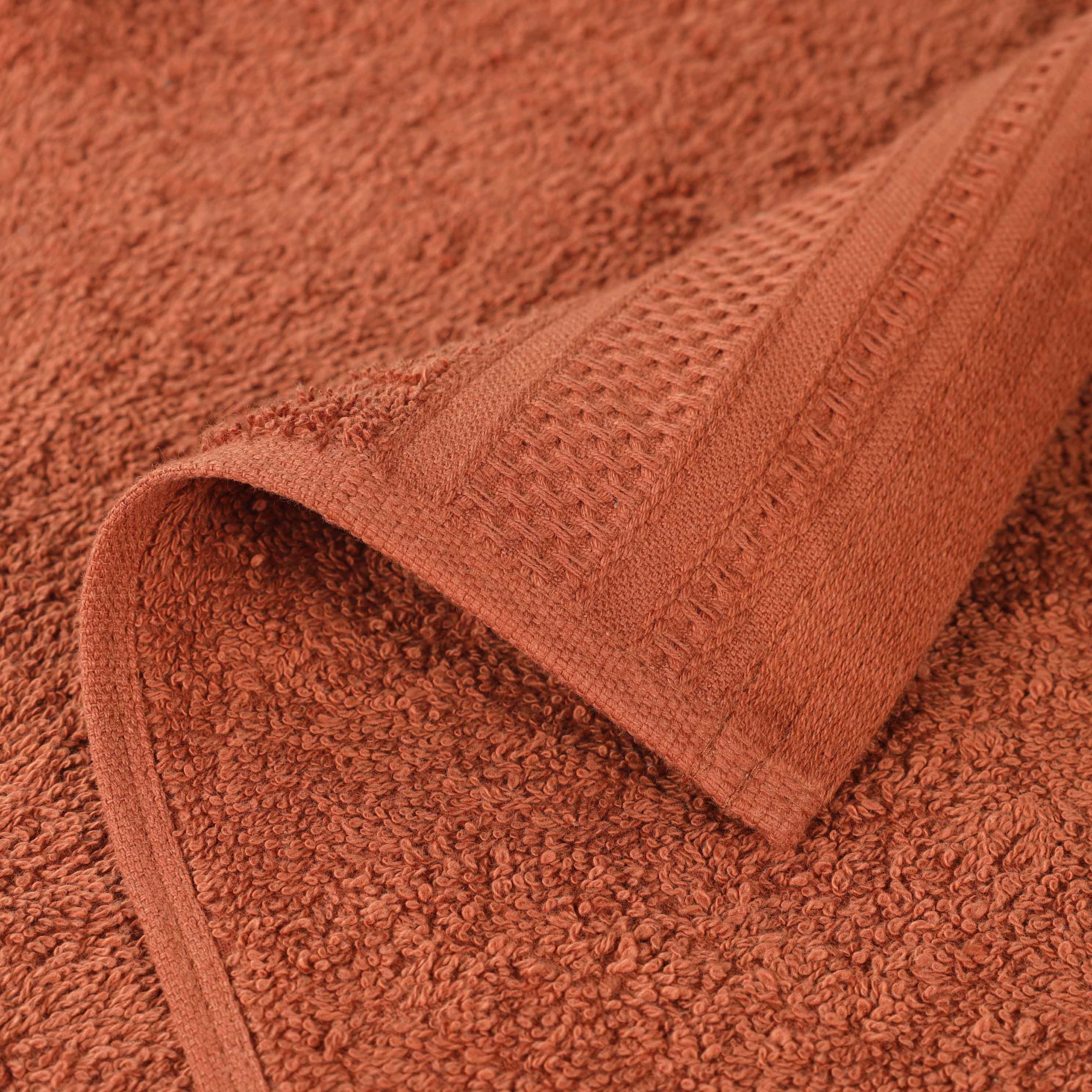 Premium Honeycomb Textured Waffle Border Cotton Bath Towels Set of 4 - Ultra Soft & Absorbent for Spa, Bathroom & Beach Use