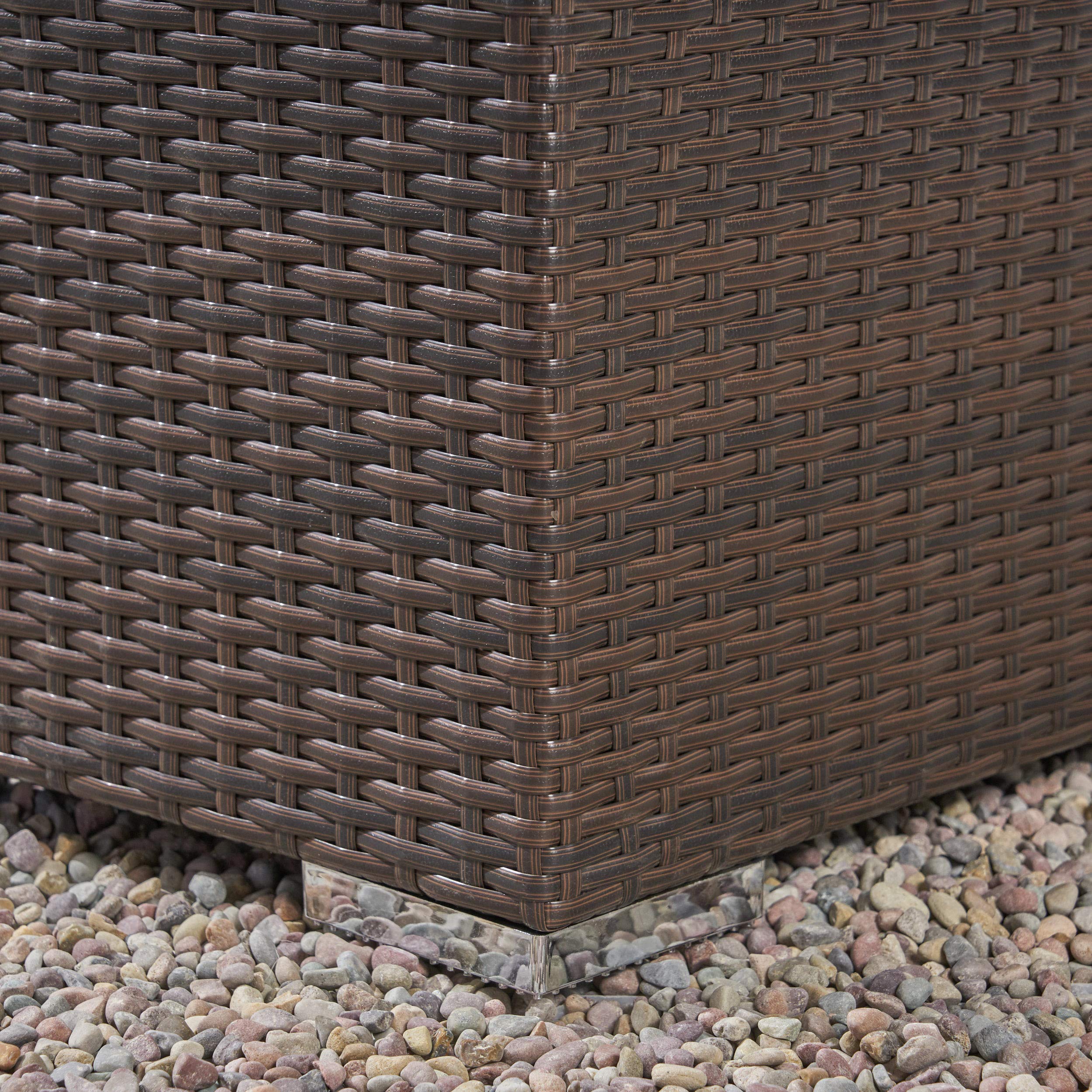 Christopher Knight Home Santa Rosa Outdoor Wicker Coffee Table with Storage - Weather-Resistant Multibrown Rattan Side Table for Patio, Garden, Poolside & Backyard Decor