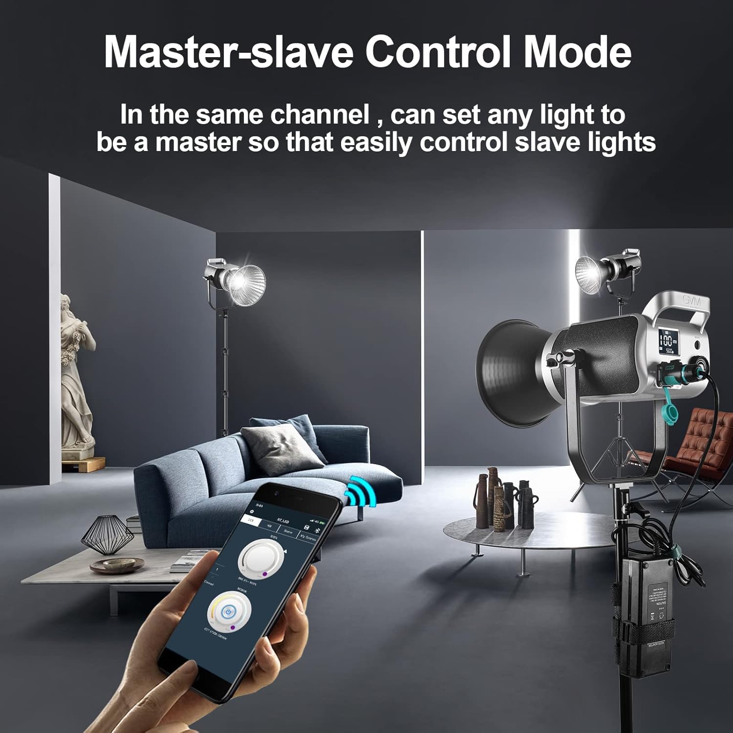 GVM 200W LED Video Light with Softbox & Bluetooth/DMX Control - 93000lux Bi-Color Continuous Lighting (3200K-5600K) for YouTube, Photography, Studio & Live Streaming