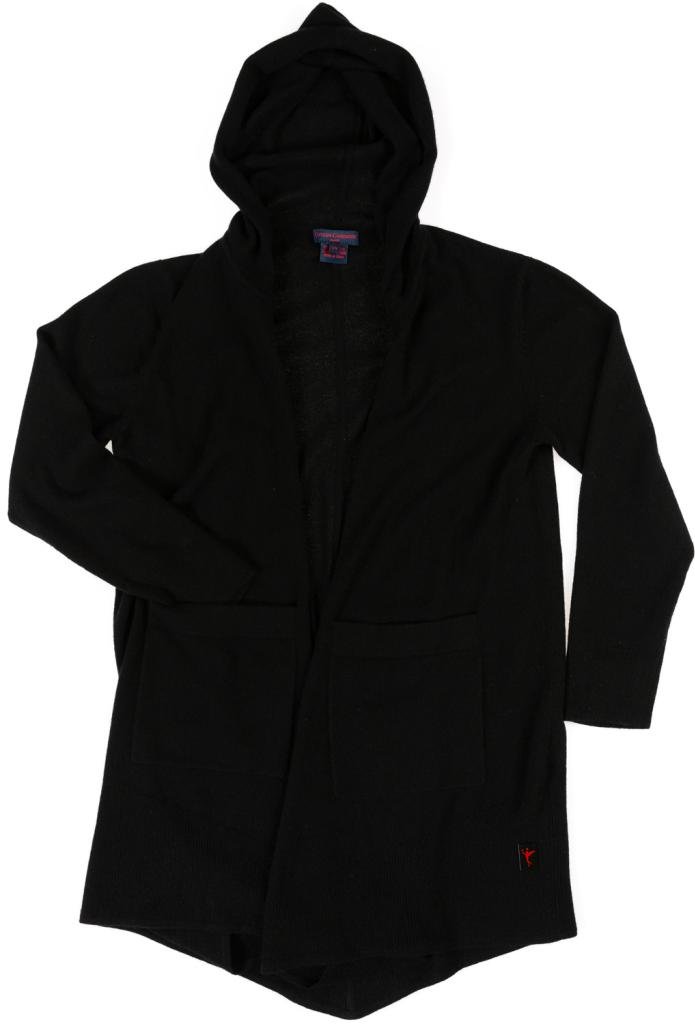 Luxury 100% Cashmere Women's Hooded Open Front Long Cardigan with Side Pockets - Soft Warm Long Sleeve Cover Up for Fall & Winter - Perfect for Office, Lounge & Outdoor Activities