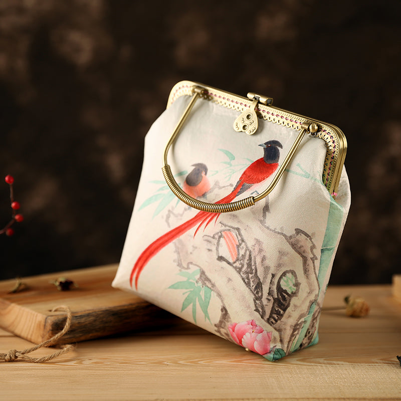 Floral Chain Shoulder Crossbody Top Handle Handbag for Women - Elegant Purse for Parties, Weddings & Everyday Use