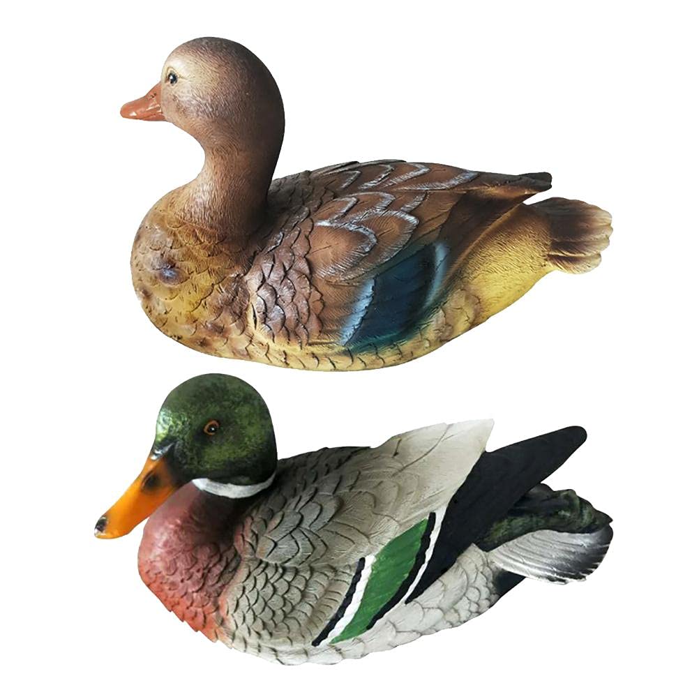 Floating Mandarin Duck Statue - Handcrafted Garden Pond Decor for Outdoor Water Features | Perfect for Ponds, Fountains & Backyard Landscaping